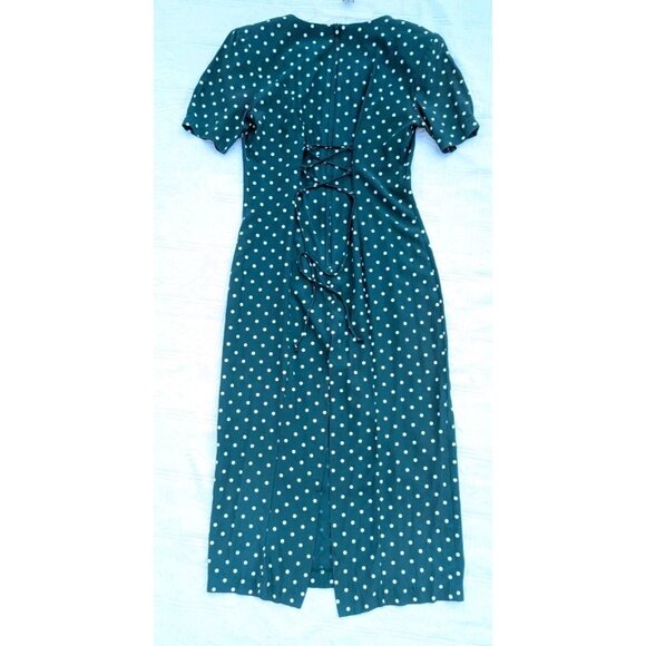 My Michelle Dress size 7/8 Preppy Polka Dot Rayon blend Swing Trad Wife 90s READ - Picture 14 of 16